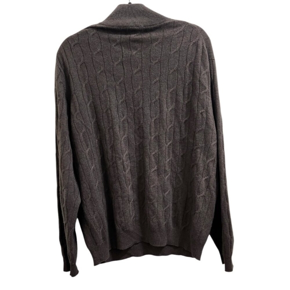 FORTE CASHMERE Men's Sweater Zip Henley chocolate color Size XL - Picture 6 of 12